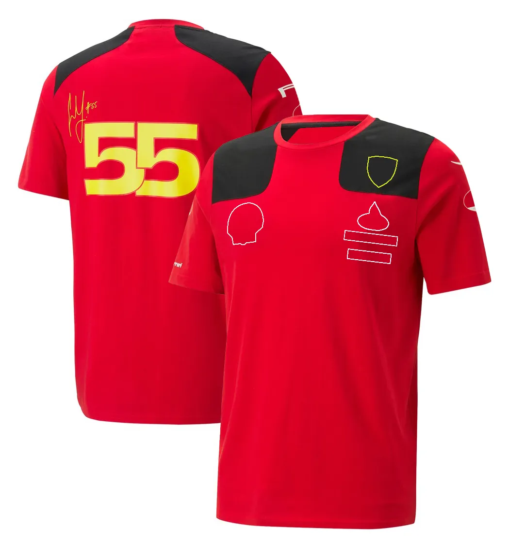 Le dernier produit 2023F1 Formula One Red Team Vêtements Costume de course POLO à revers Vêtements de travail d'équipe T-shirt à manches courtes hommes personnalisés