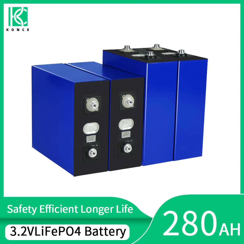 3.2V 280AH LIFEPO4 Bateria recarregável de fosfato de lítio fosfato DIY Cell para carrinhos de golfe de 12V 24V