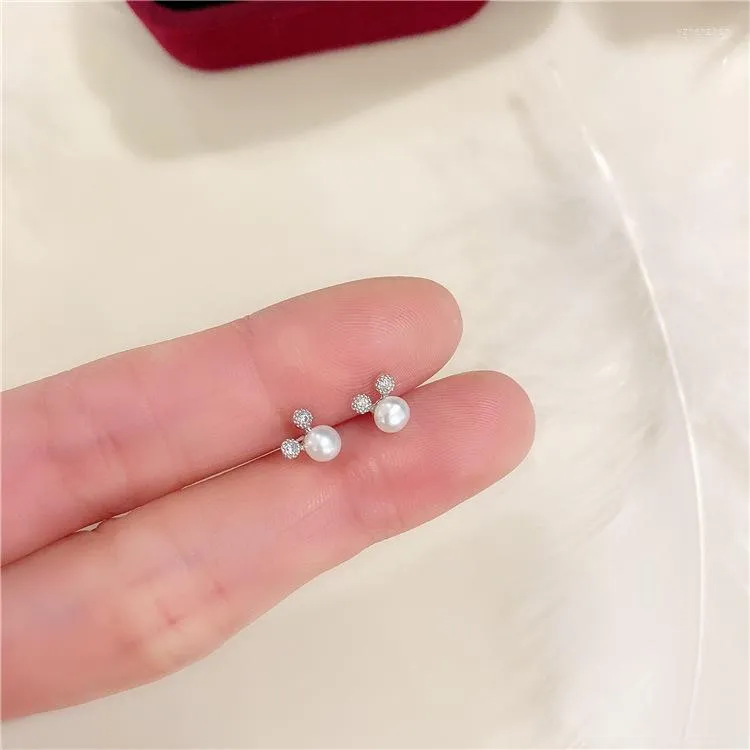 Saplama küpeler sevimli fare mini inciler kristaller anime cazibesi moda mücevher toptan parti hediyeler kadınlar için 2023 Koreli