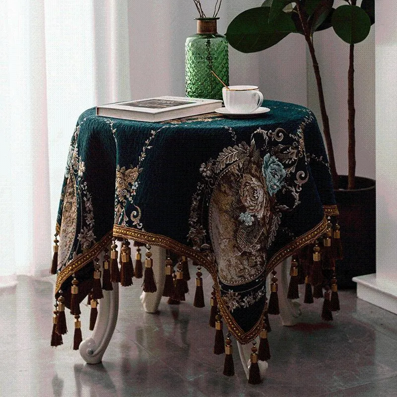 Tafelklein Square European TableCleoth luxe bedekking Elegant El Room Decor Aesthetic Toalha de Mesa Home Textile EB50TC