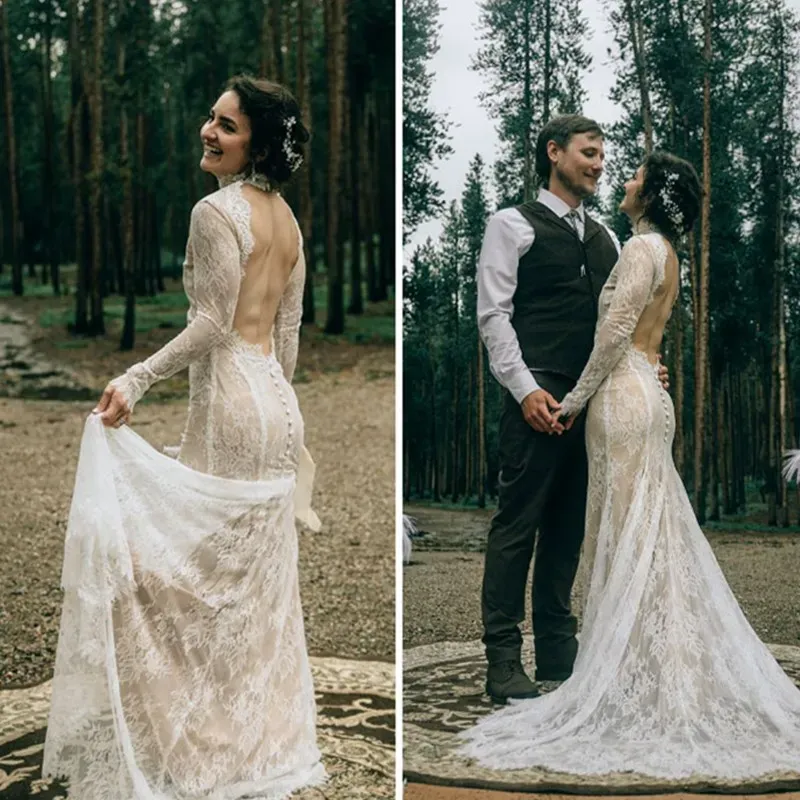 vintage style backless wedding dresses Martini
