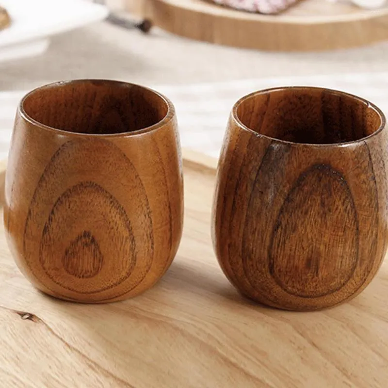 Cups Saucers Home Japanese Style Natural Wood Tea Water Cup Round Cupscups Green Pure Handmade