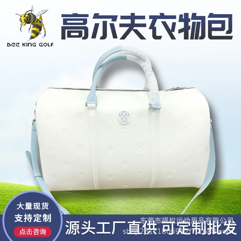 Golf Bags Golf Sports Skull Print Leather Duffel Bag Clothing Bag Sports Shoe Clothing Bag Accessories 221121