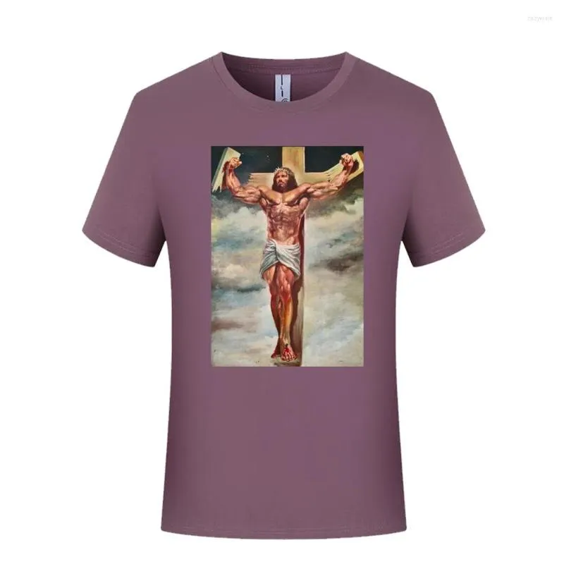 Men's T Shirts Muscle Jesus Christ Classic T-Shirt Men Cross Easter Shirt Male Oversized Digital Festival Tshirts Homme