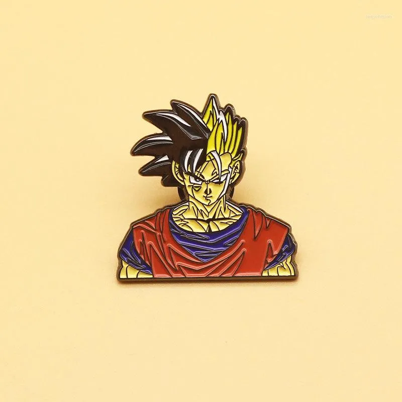 Broşlar XM-Funny Japon Anime Kakarot Broş Alaşım Metal Rozeti Pin Yaka Aksesuarları