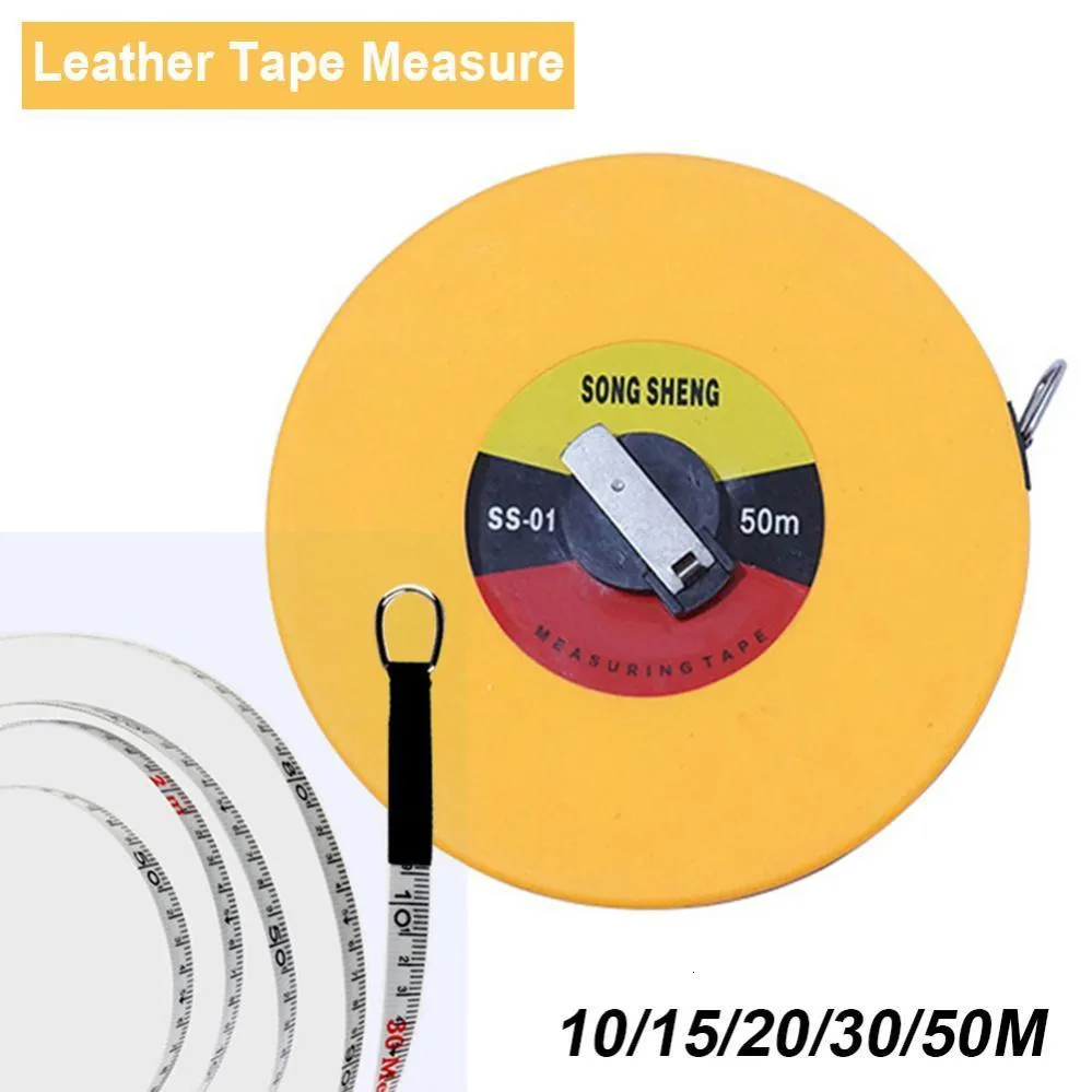 Tape meet 10/15/20/30/50m meetlint ronde glasvezel lederen tape timmerman metrische meetmeter meet meetoolworking tool 230211