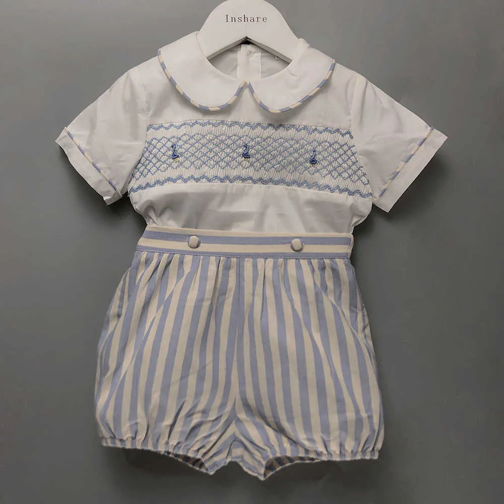 Сета для детской бутик -одежды для мальчика для мальчика ручной работы в ручной вышивке, сетка с короткими рукавами, баби