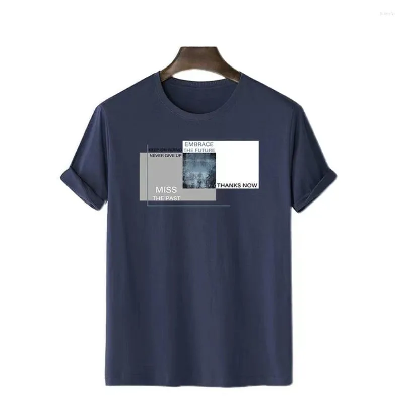 Camisa de camisetas masculinas para homens Crew algodão Crew pescoço colorido impressão colorida T-shirts solteira Mangas curtas masculinas Top de rua casual