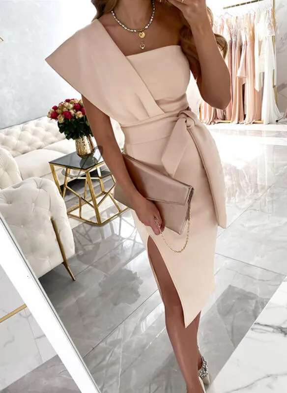 Party Dresses Women Elegant Sashe Slim Party Dress... From Kong003, $12.97  | DHgate.Com