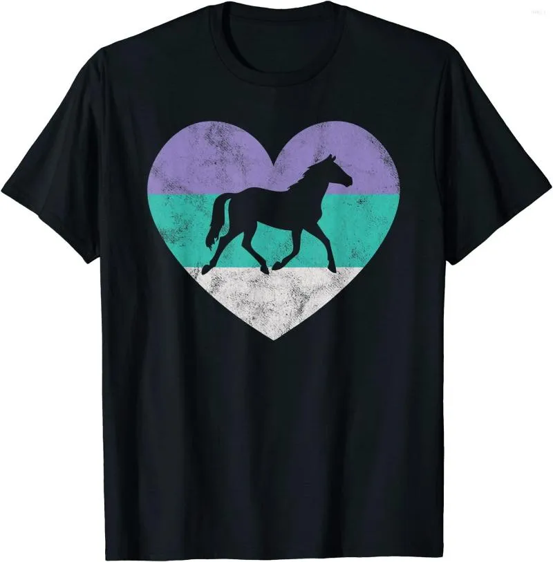 Camisetas masculinas Cavalo presente para mulheres meninas retrô vintage fofo