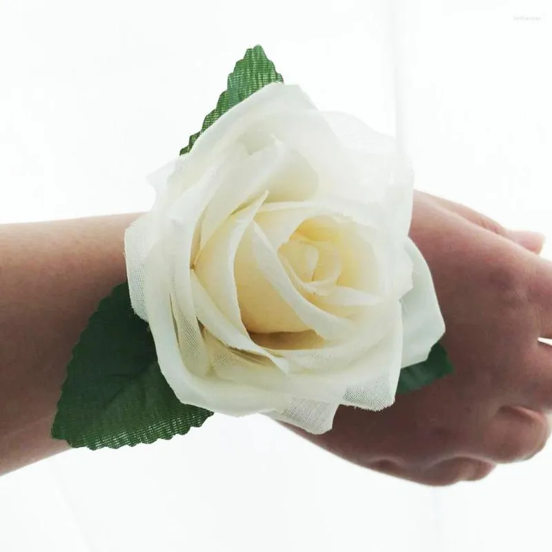 Decorative Flowers 6pcs / Silk Rose Head Wedding Party Bride Wrist Decoration Bridesmaid Flower Chest Wreath