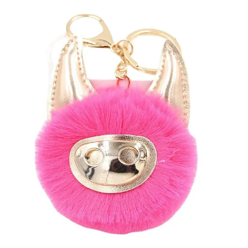 Llaveros Shiny Cute Piggy Plush Ball Bag Accesorios Colgante Llavero Llaveros Para Mujer KeychainsKeychains
