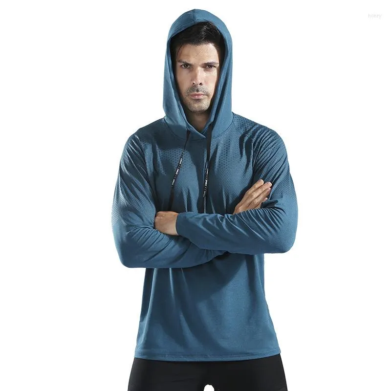 Sweats à capuche pour hommes Vestes de course à capuche Hommes Haute élasticité Séchage rapide Fitness Sportswear Nuit Réfléchissante En Plein Air Jogger Gym Sports Manteau