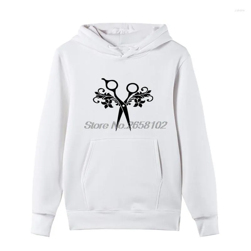 Felpe con cappuccio da uomo Scissor Parrucchiere Stampa Donna Uomo Felpa in pile di cotone Casual Hip Hop Cappotto Top Harajuku Streetwear Fitness