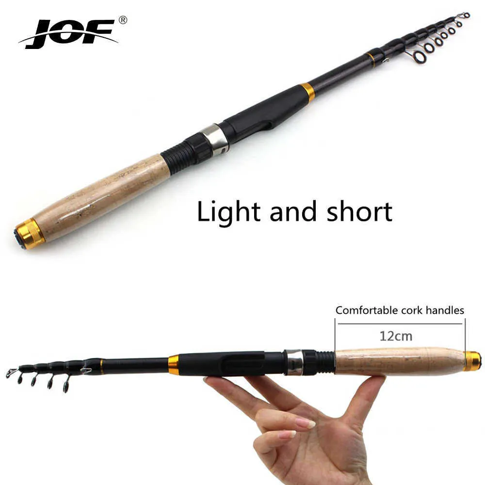 Boat Fishing Rods JOF High Quality Carbon Spinning Casting Rod Travel lure  Trout telescopic fishing rod Lure Weight 1060g carp wooden handle pole  J230211 2024 from us_oklahoma, $11.09