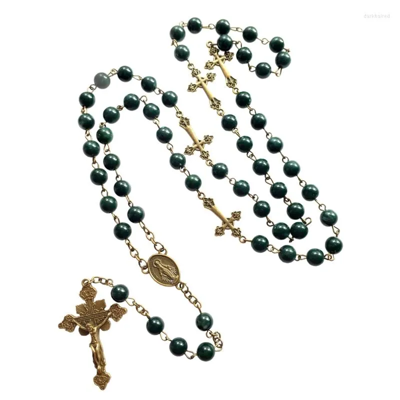 Ketens rozenkrans kralen ketting imitatie parelcrucifix kruis hanger katholieke sieraden eerste heilige communie cadeau