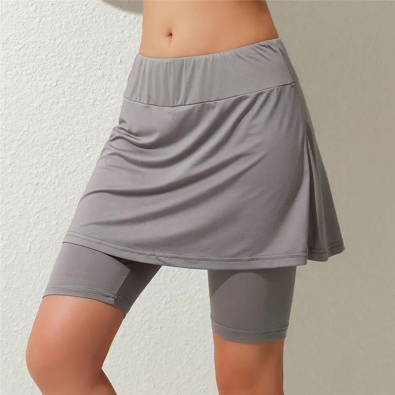 Gonne Donna Pantaloncini da tennis Sport Pantaloncini sportivi Gonna Tinta unita Anti esposizione Fitness Pantaloncini a vita alta Abbigliamento sportivo femminile 230211