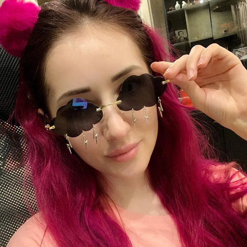 نظارة شمسية نساء مخصصة لا جهد للنظارات الرجعية القديمة للجنسين سحابة Steampunk Cloud Style Ch4Sunglasses