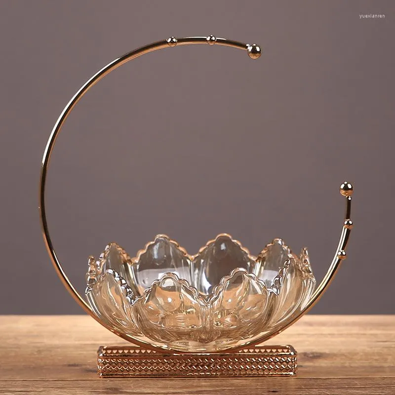 Płytki American Light Luksusowy Kreatywne proste salon dom Nordic Style Glass Glass Fruit Plate Deserd Table Dekoracja