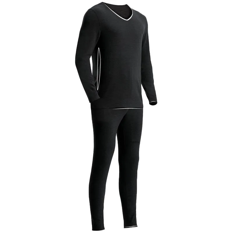 Sous-vêtement thermique pour hommes hiver automne col en V chaud longs ensembles pour hommes homme doux sans couture minceur costume haut pantalon Thermo vêtements