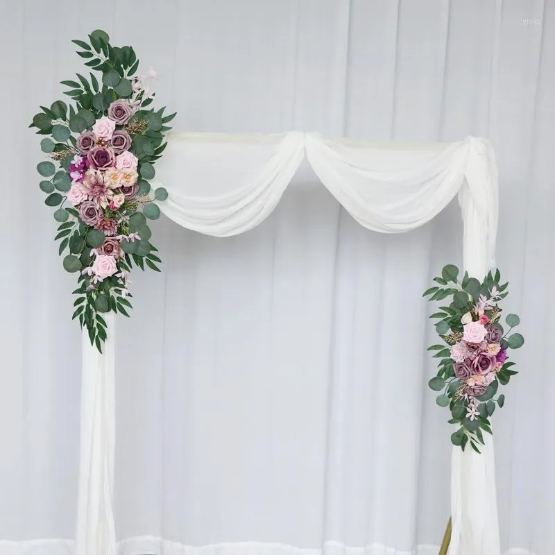 Dekorativa blommor simulering bröllop båge blomma t scen bakgrund hörn välkommen öppningsstativ grossist