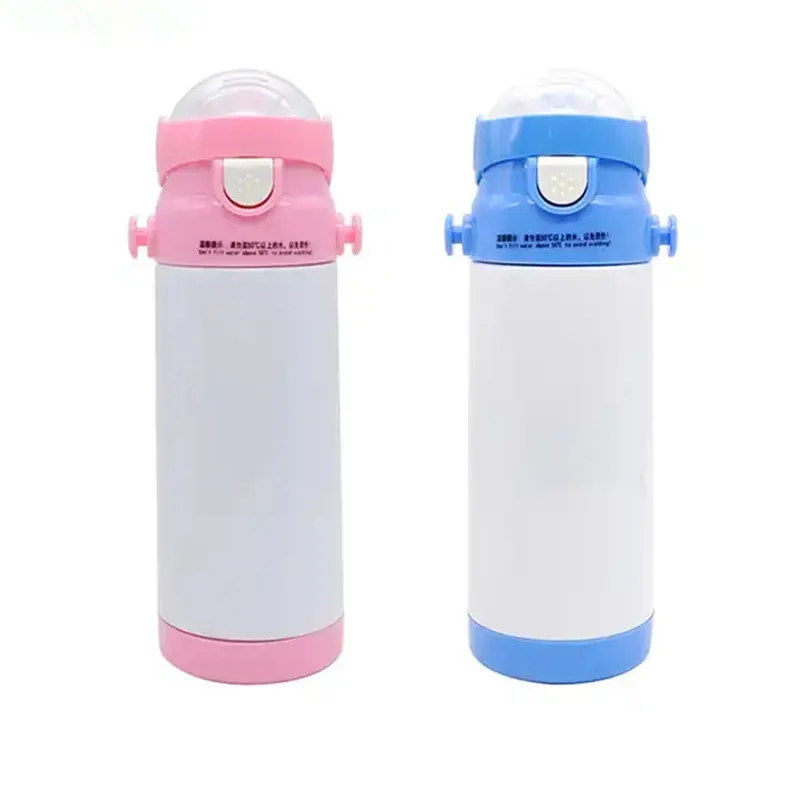 Sublimation Blank Tumbler 12oz 17oz Water Bottle For Kids Sippy Cups Double Wall Stainless Steel Vacuum Insulated Thermos Flask Cups Travel Straight Mugs