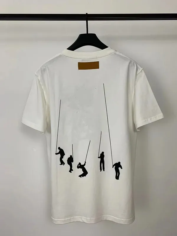 Itali￫ Mens Fashion T-shirt V Designers Men S Kleding Zwart Wit dubbelzijdige printen Katoen Kort Mouw Women's Casual Hip Hop Streetwear T-shirts groot formaat S xxl