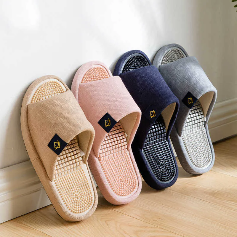 Slippers Men Massage Slippers Women Spring/Summer Slippers Couples Comfortable Slippers Home Bedroom Slippers Floor Flats Men's Flip Flop R230208