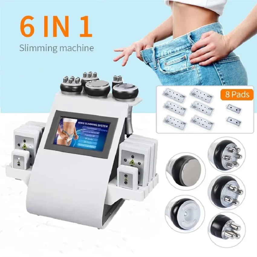 2024 RF Equipment 6 In 1 Laser Lipo Cavitation Cavitation Treader RF