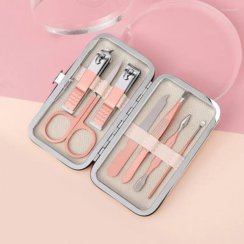 Kits d'art d'ongle 7 à 18 pièces outil de coupe en acier inoxydable Portable manucure tondeuses ensemble de pédicure ciseaux pince à cuticules