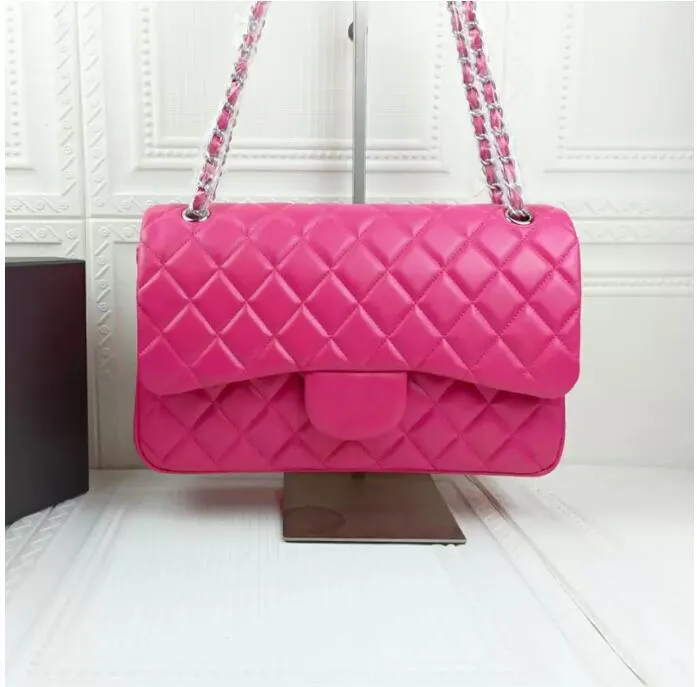 2022SS F / W Sac France France Classic Double rabat Jumbo Fuchsia Sacs Gold / Silver Metal matelass￩