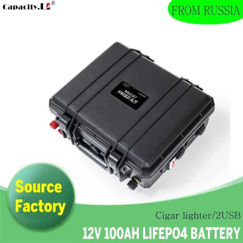 Batteria 12V 100AH lifepo4 120AH con accendisigari Batteria ricaricabile 2usb 150AH campeggio portatile RV Boat Ad alta potenza