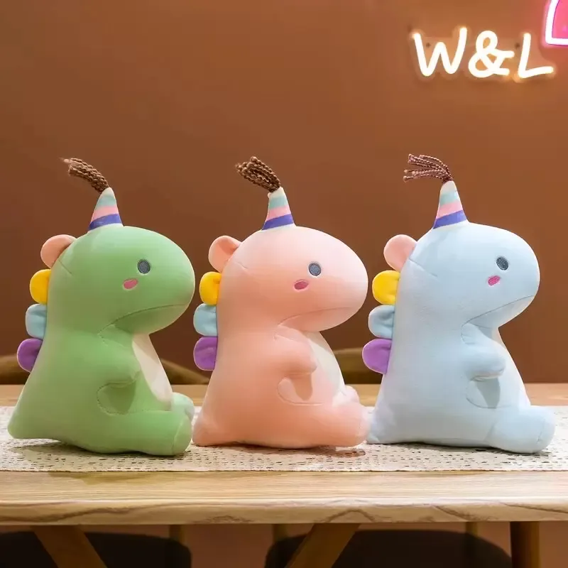 25/35cm Candy Dinosaur Plush Toys zacht kleurrijk gebulde kussenkussen eenhoornpoppen voor kinderen verjaardagscadeaus