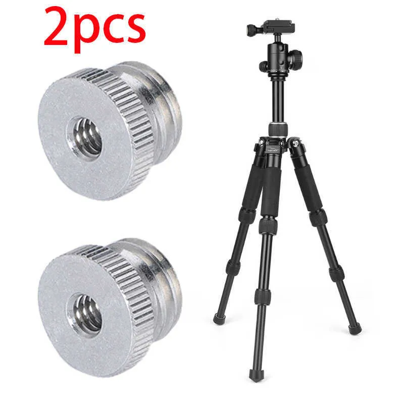 2PCS Mic Stand Adapter 5/8 maschio a 1/4 femmina Microfono Vite Supporto per treppiede per fotocamera in lega di alluminio