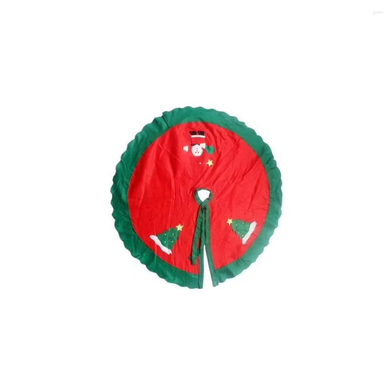 Juldekorationer träd kjol nonwoven Xmas hem dekoration jultomten träd kjolar år dekorer dekorativa ornament 90 cm