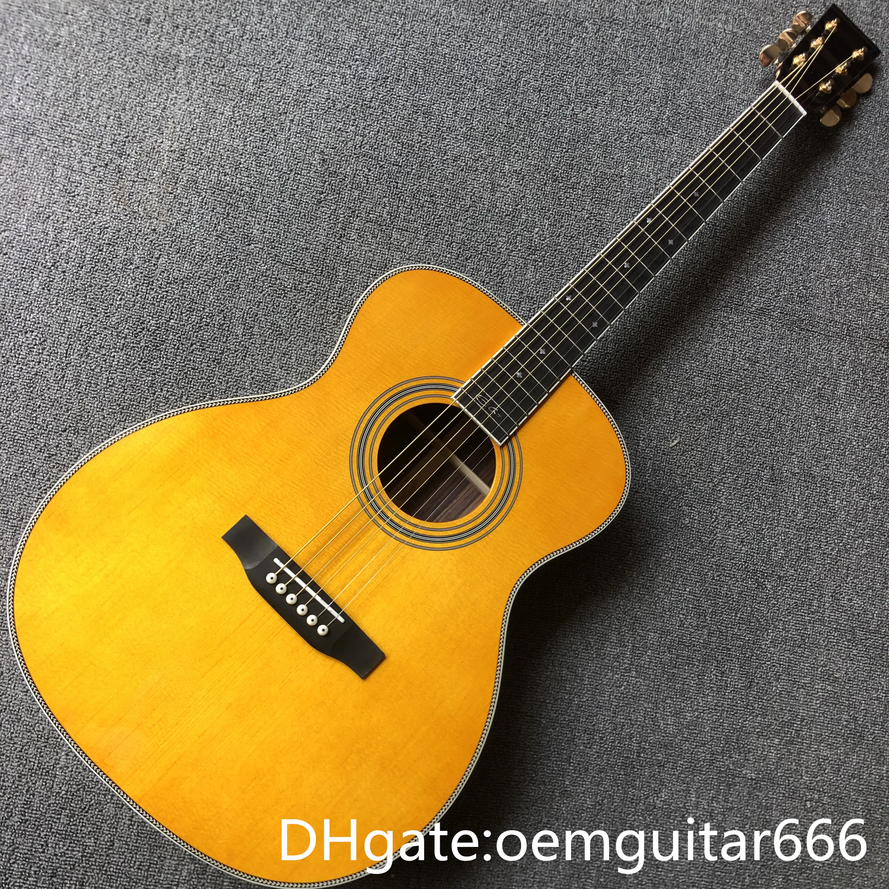 2023 custom guitar, solid spruce top, ebony fingerboard, rosewood sides and back, 39 "OM high-quality 28 acoustic guitar