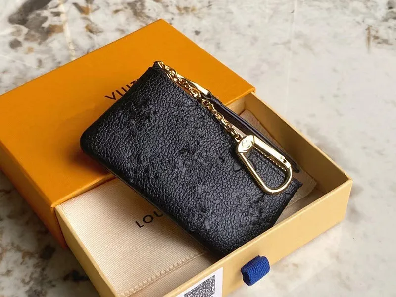 с мешками для пыли и коробкой KEY POUCH POCHETTE CLES Дизайнерская модная сумка Женская мужская кредитная карта Кошелек для монет Luxurys Wallet Bag ID Bags