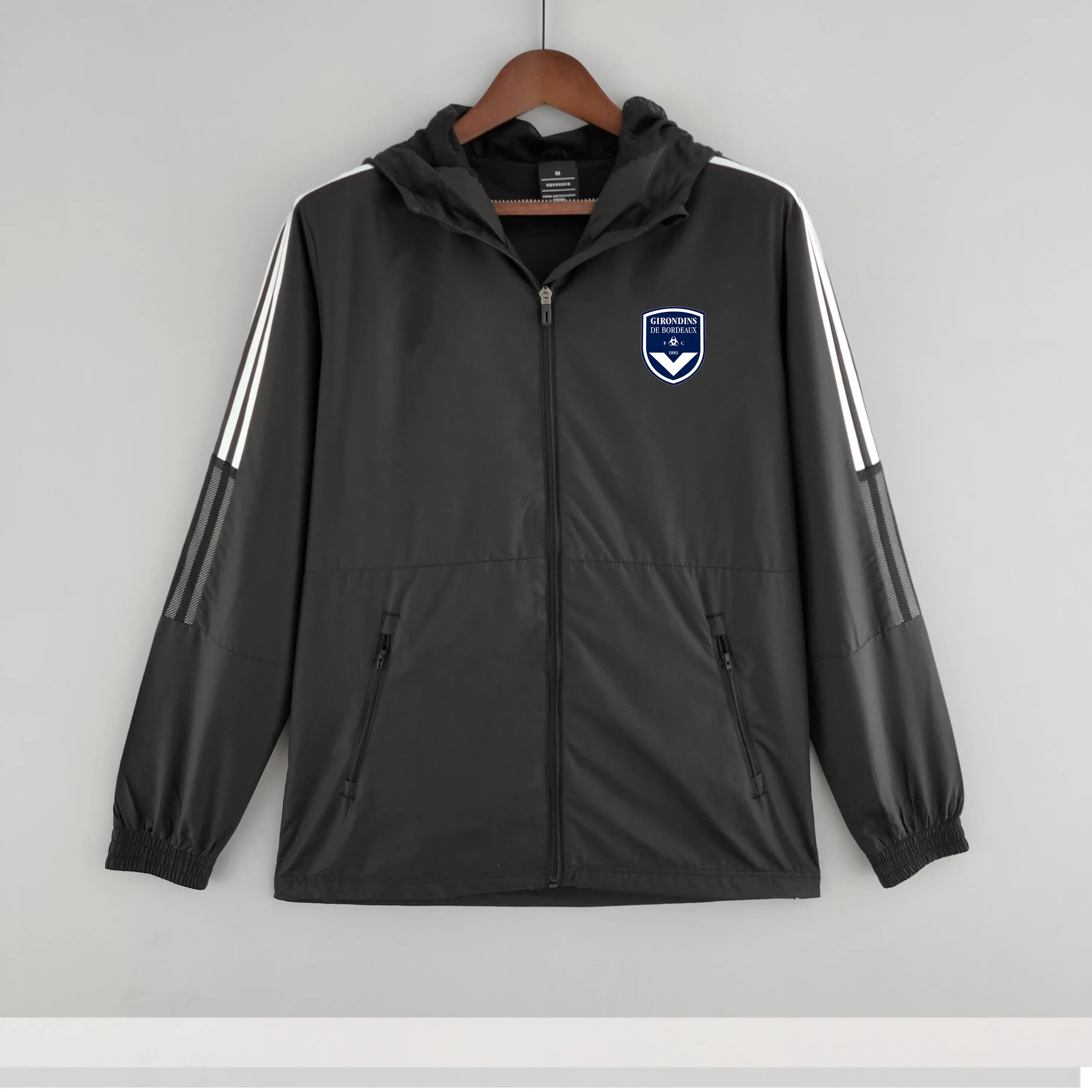 22-23 FC Girondins de Bordeaux Men's jacket leisure sport Windbreaker Jerseys full zipper Hooded Windbreakers Mens Fashion coat Logo custom