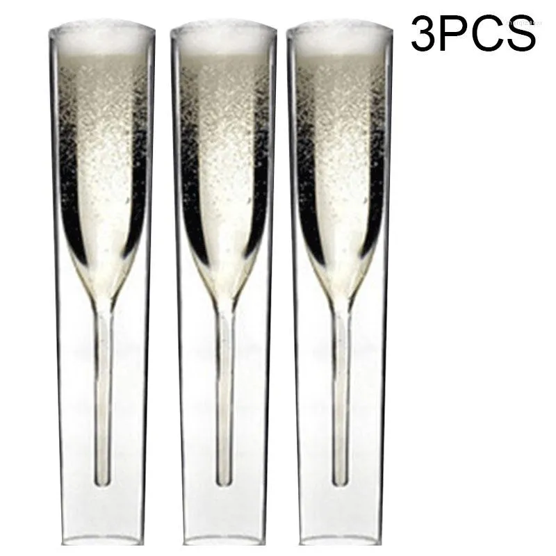 Wine Glasses 2/3/5pcs Luxury Flutes Double-layer Champagne Glass Innovative Transparent Clear SCIE999