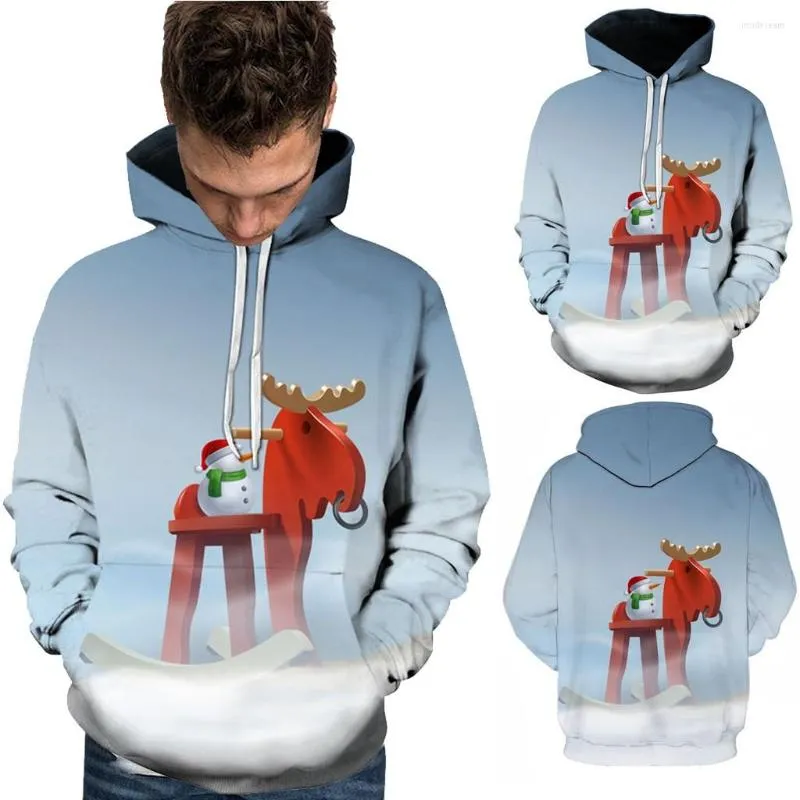 Felpe con cappuccio da uomo Felpa con cappuccio oversize Uomo Ugly Christmas Man Xmas Jacket Casual 3d Print Santa Sportswear Cappotto a maniche lunghe Sudaderas