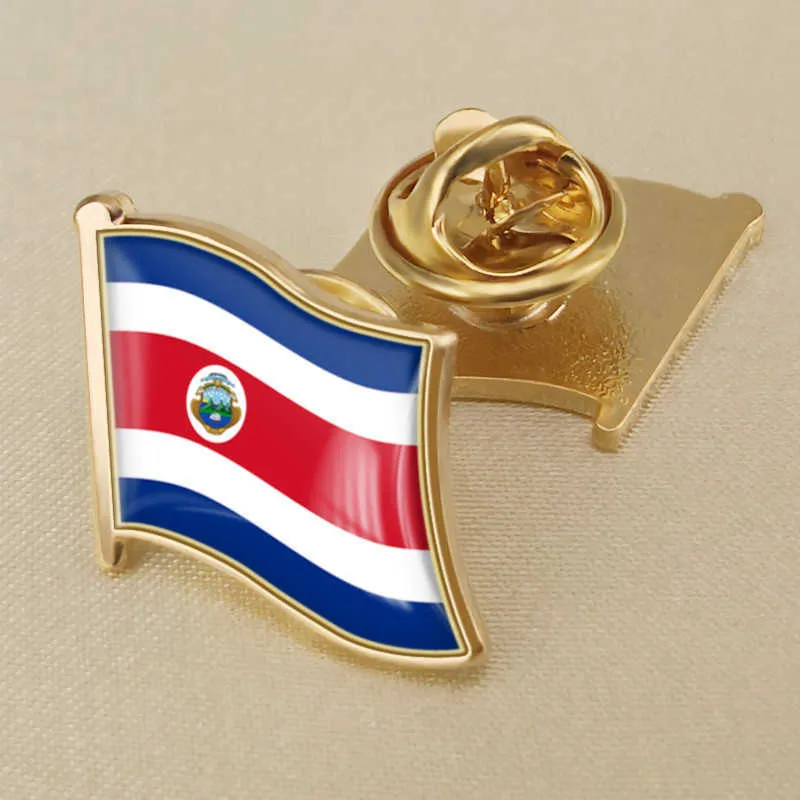 Drapeau National du Costa Rica, Badge en résine de cristal, broche, Badges de drapeau de tous les pays du monde