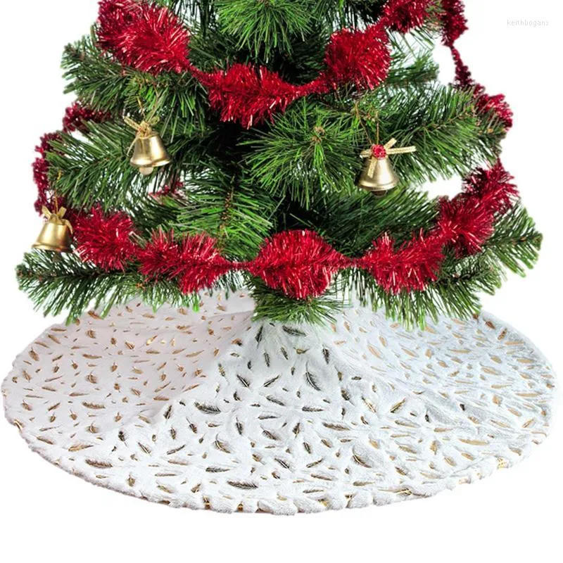 Christmas Decorations Tree Skirt Faux Fur Plush Ornaments Round Floor Carpets Elegant Skirts For Home Office Party Decoration