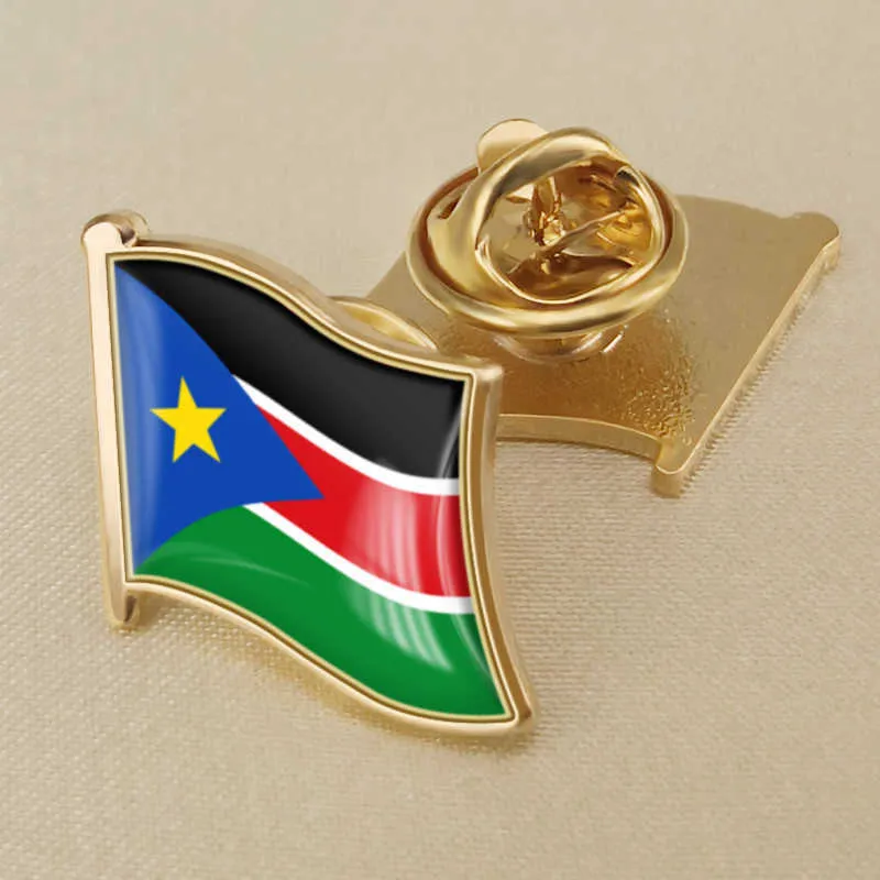 Insigne de drapeau de résine de cristal de drapeau national du sud-soudan Insignes de drapeau de broche de tous les pays du monde