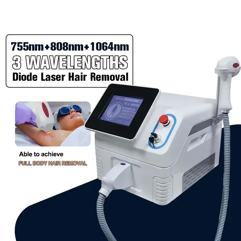 3 Wave Diode Laser Diode Laser Hair Removal & Skin Rejuvenation Machine With 808nm, 755nm 1064nm