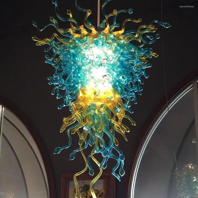 Hängslampor Amerikanska romantiska handgjorda chihuly ljuskronor ljusarmatur glittrande glas ljuskronor lampor för hus deco