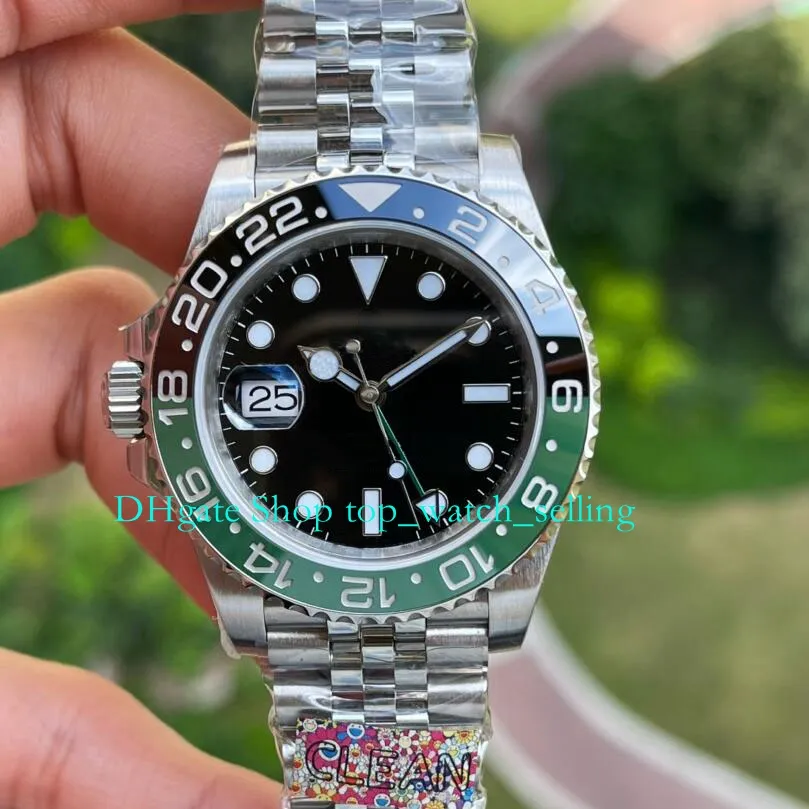 2 Стиль автоматические часы для мужчин 40 мм 2022 стиля Sprite Green Black Lefty Ceramic Bezel Mechanical Cle Cal.3186 Наручающие часы 904L Стальные новые часы New Model Watch