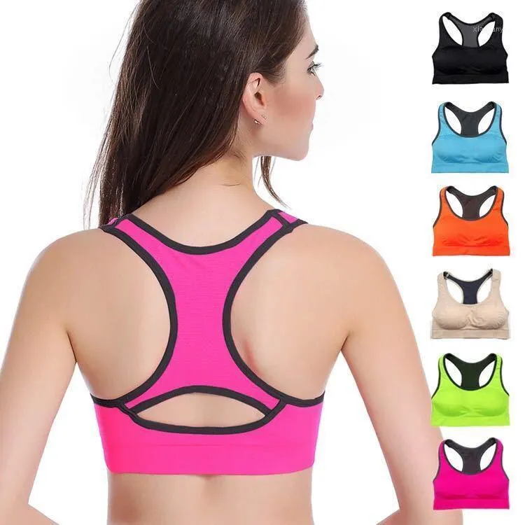 체육관 의류 여성 섹시한 튜브 탑 없음 스틸 링 스포츠 속옷 슬리브 레벨 씨 Seamless Tee Bra Crop Vest1