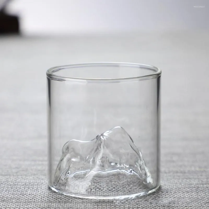 Copos de vinho copo de copo de montanha rasa de obra de arte transparente Glacier vodka da geleira