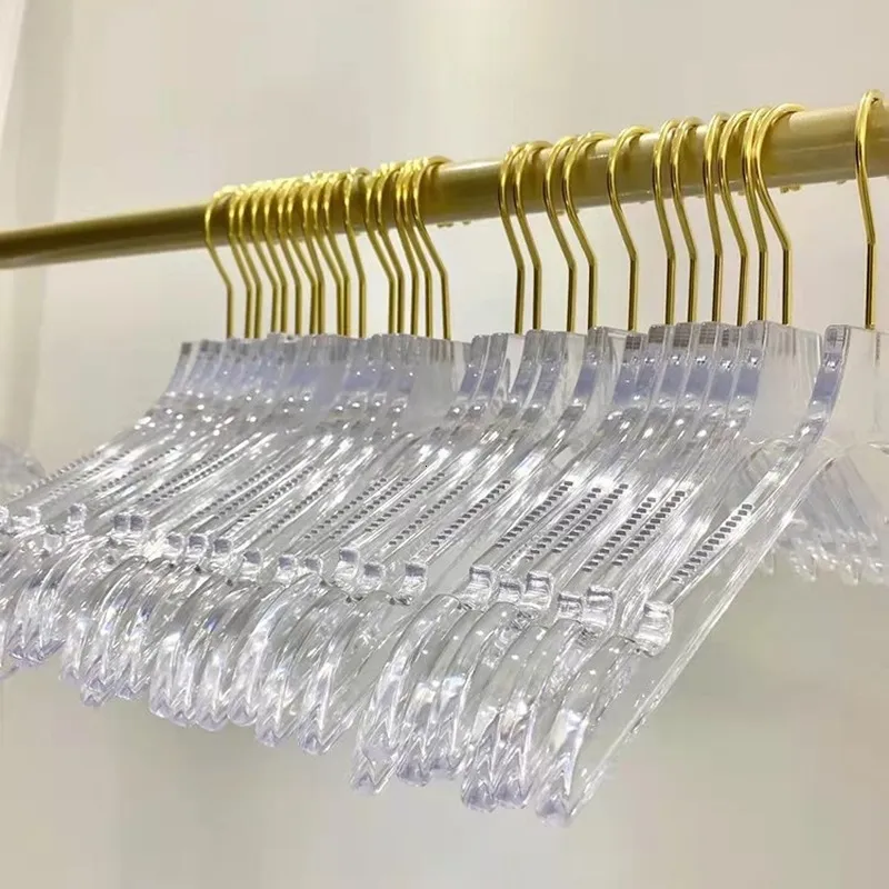 HANGERS RACKS 5/10st Garderobkläderhängare Torkande man kvinnor Kidsgarderob Organiser Transparent Akryl 230211