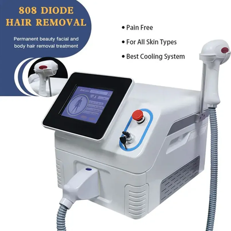 High Power Professional Hair Removal Laser Machine 755 808 1064 Permanent Pijnloos vriespunt Body Huid Huid Verjongingsdiode Schoonheidsapparaat voor Salon